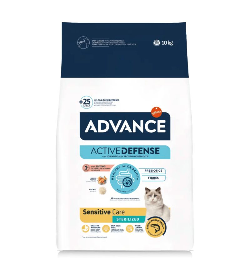 10 Kg Advance Cat Sensitive Sterilized Salmón