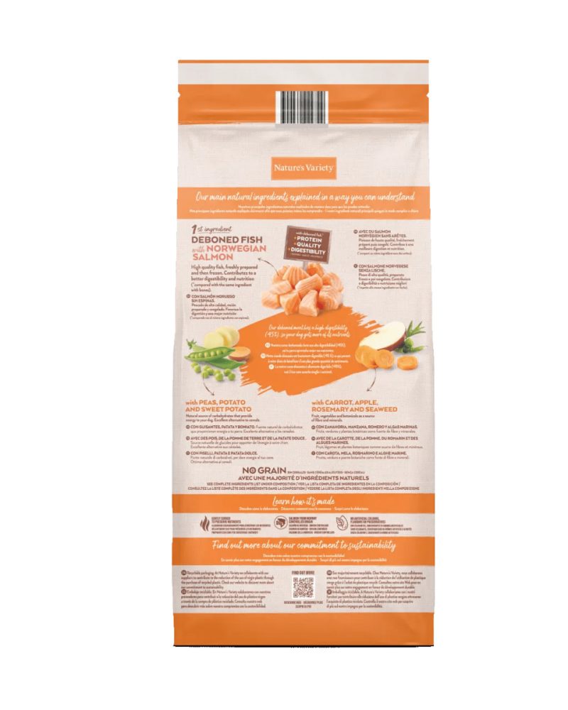 10 kg Nature’s Variety Med/Maxi Salmón Noruego No Grain
