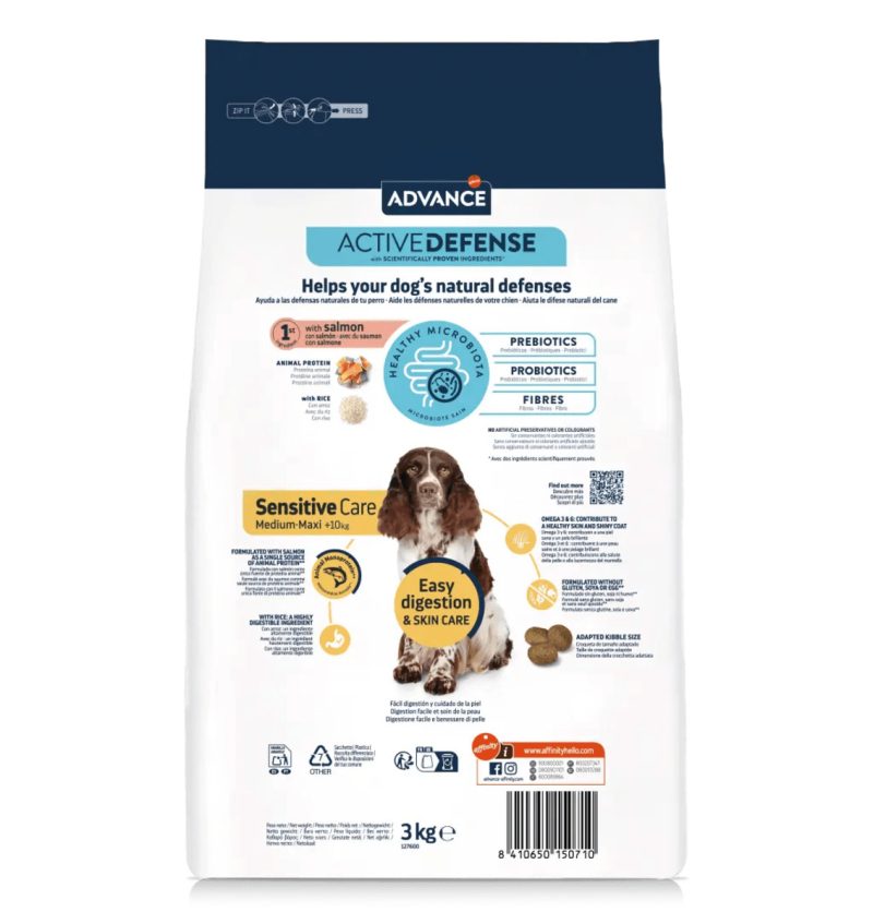 12 kg Advance Sensitive Salmón perros medianos y grandes