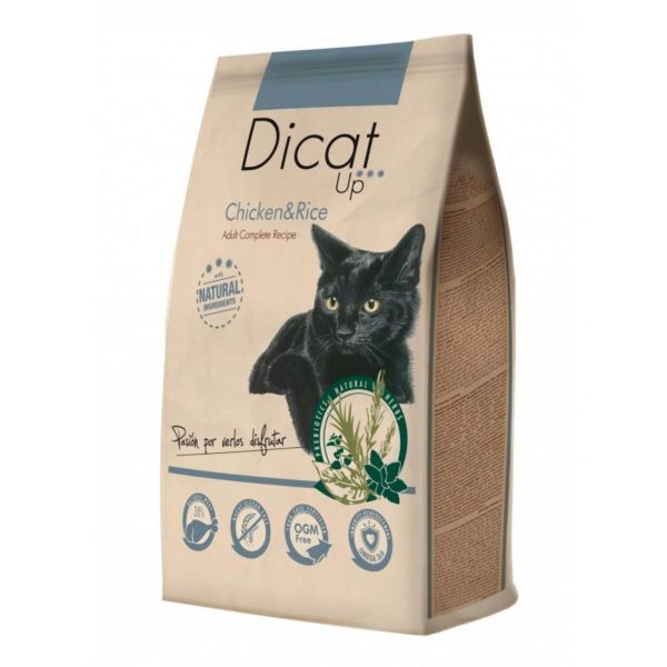14 kg Dicat Up Huhn und Reis Futter für Katzen