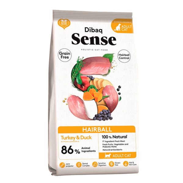 6 Kg Sense Kat Haarbal Eend en Kalkoen Voer voor Katten