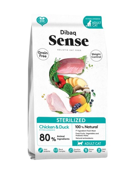 6 Kg Sense Cat Sterilized Kip en Eend Voer voor Katten