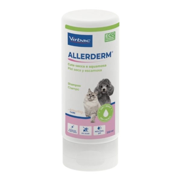 Allerderm Shampoo per Cane/Gatto Pelle Secca e Desquamata, 250 ml