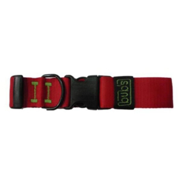 Colar Bub's Fechamento Rápido Vermelho Largura 40mm Comprimento Ajustável 42-62cm