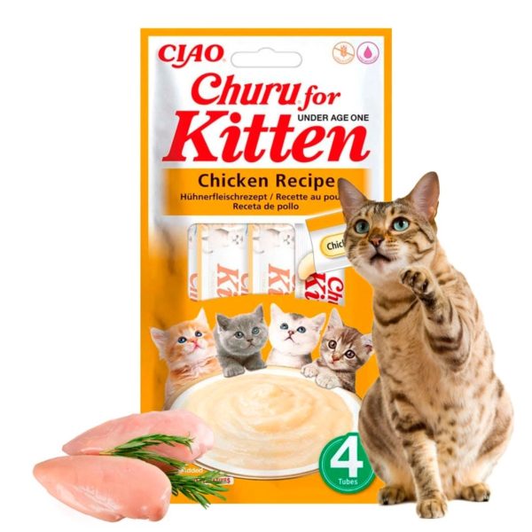 Doos 12 eenheden Churu Kitten kiprecept