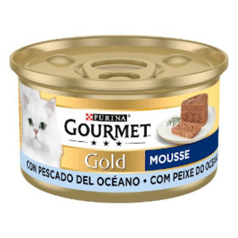 Caja de 24 unidades Lata Gourmet Gold Mousse de Pescado para gatos 85 g