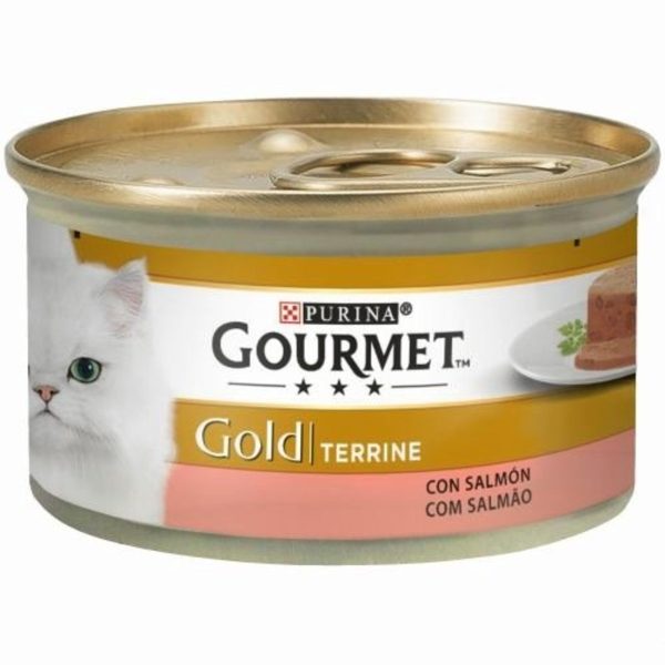 Doos van 24 eenheden Blik Gourmet Gold Terrine Zalm voor katten 85 g