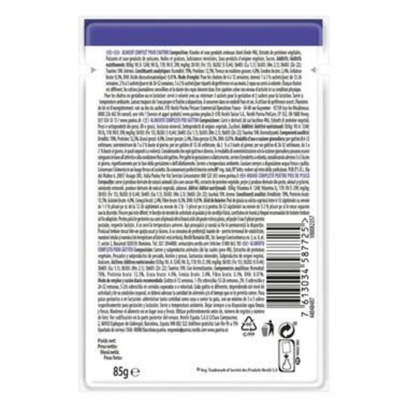 Caja de 26 Unidades de Proplan Nutri Savour Kitten / Junior Pavo, 85 G
