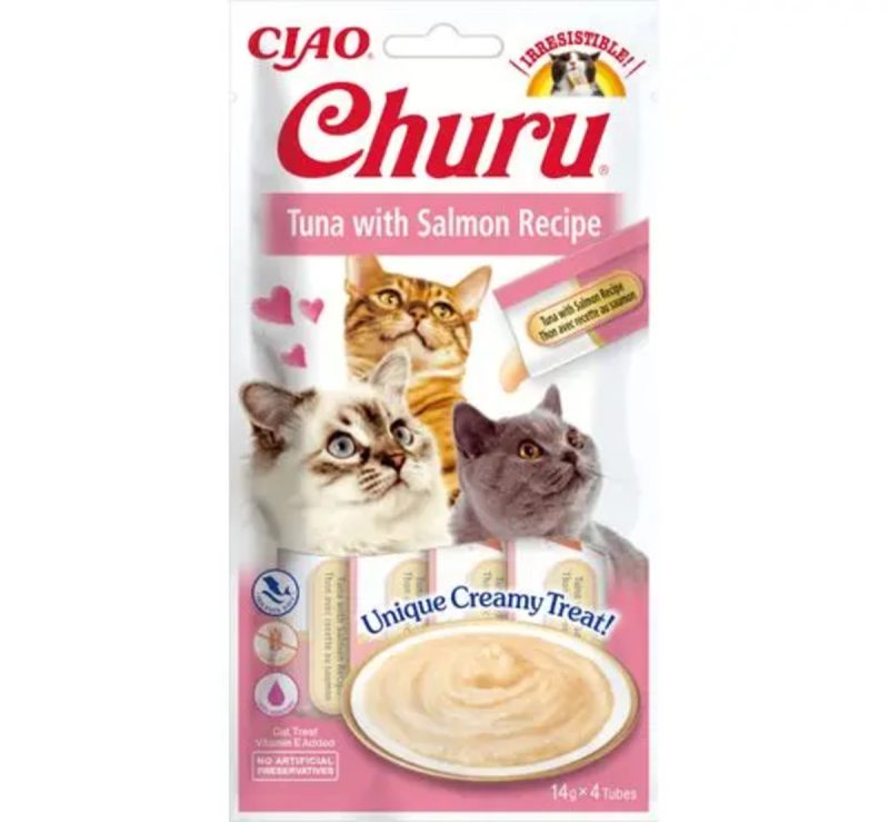Churu Receta de atún con salmón – Caja 12 unidades