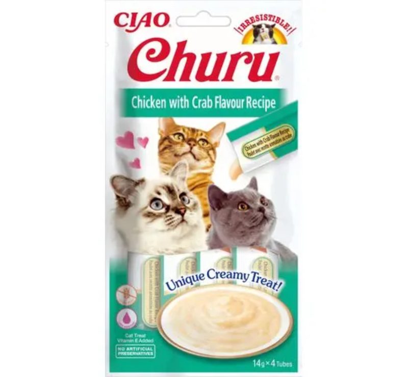 Churu Receta de pollo con cangrejo – Caja 12 unidades