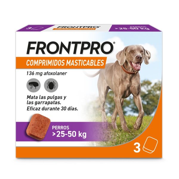 Frontpro Masticable 136 mg 25 -50 kg XL, 3 cp