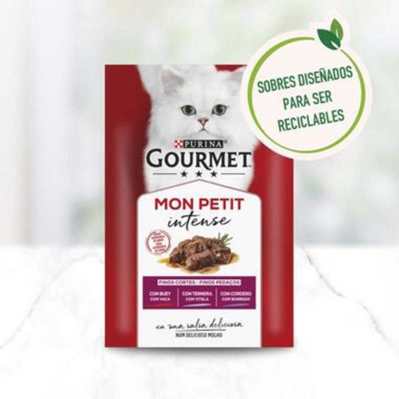 Gourmet Mon Petit Selec. Carnes. Pack 48 Unds. 8 Cajas x 6 Sobres  de 50 Gr