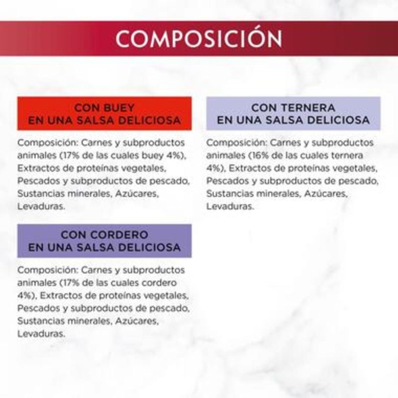 Gourmet Mon Petit Selec. Carnes. Pack 48 Unds. 8 Cajas x 6 Sobres  de 50 Gr