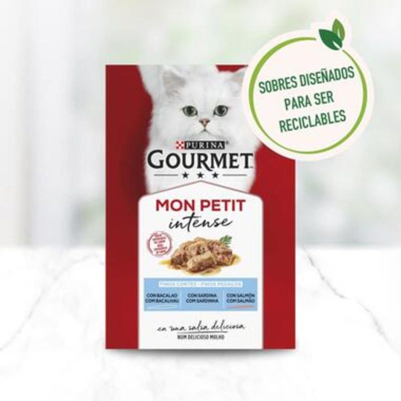 Gourmet Mon Petit Selección Pescados II. Pack 48 Unds. 8 Cajas x 6 Sobres  de 50 Gr