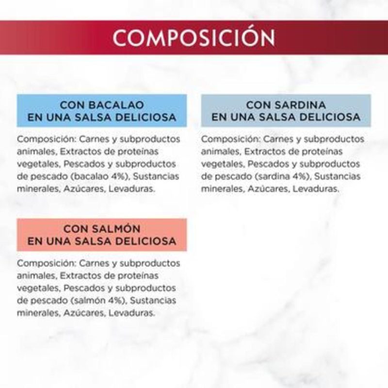 Gourmet Mon Petit Selección Pescados II. Pack 48 Unds. 8 Cajas x 6 Sobres  de 50 Gr