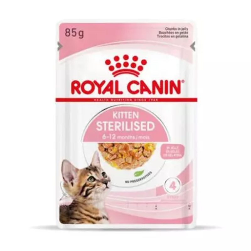 Royal Canin Kitten Sterilised (gelatina) – Caja 12×85 g