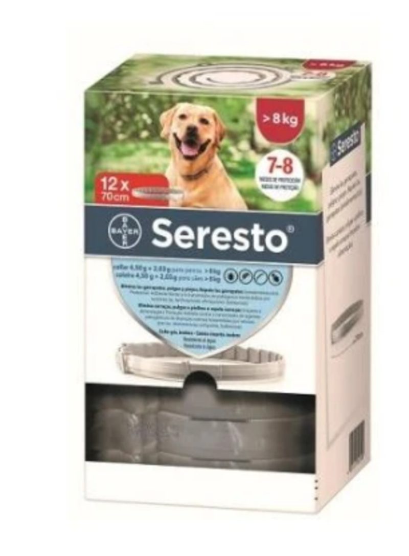 Seresto Collar perros – 8 kg Envase clínico 12 unidades