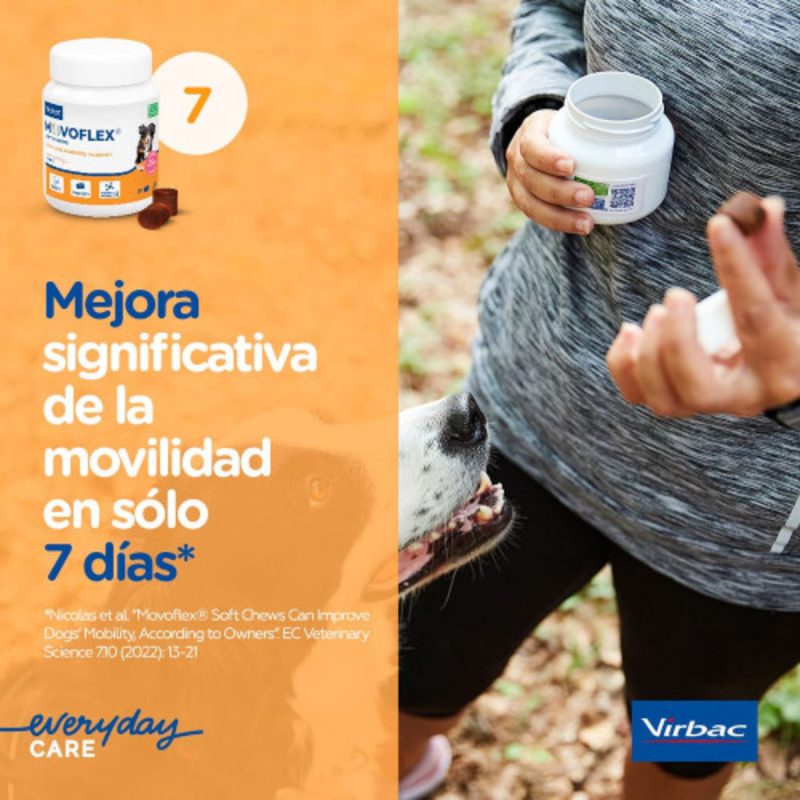 Virbac Movoflex Soft Chews para Perros Grandes L >35Kg 30 Comprimidos