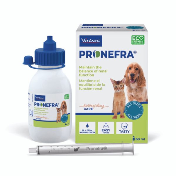 Virbac Pronefra per Problemi Renali in Cani e Gatti, 60 ml