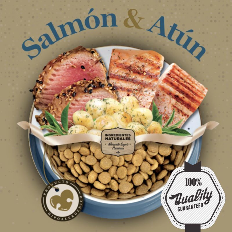 12 kg Pienso Natural Dog Food sin grano salmón y atún