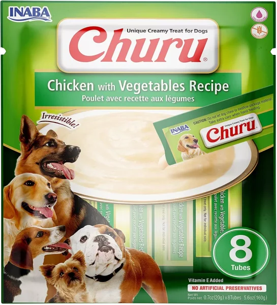 Churu Dog Rezept mit Hähnchen und Gemüse 8 Stück