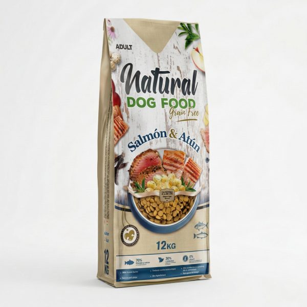 12 kg Cibo Natural Dog Food senza cereali salmone e tonno