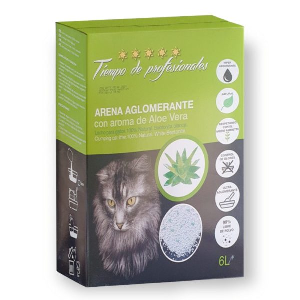 Kattava kissanhiekka aloe veralla, 100 % luonnollinen, 6 L