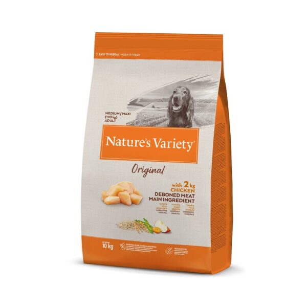 10 kg + 2 kg gratis Nature’s Variety Dog Adult Med/Maxi Pollo Healthy Grain suha hrana