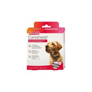 Beaphar – Canishield Perro 2 Collares x 65cm – Collar Antiparasitiario contra Pulgas, Garrapatas y Flebotomos – Pack Doble Duración Anual