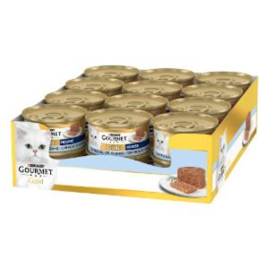 Caja de 24 unidades Lata Gourmet Gold Mousse de Pescado para gatos 85 g