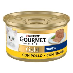 Caja de 24 unidades Lata Gourmet Gold Mousse de Pollo para gatos 85 g