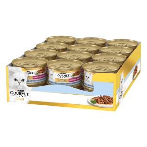 Gourmet Gold Doble placer 24 latas de 85 g Comida húmeda para gatos