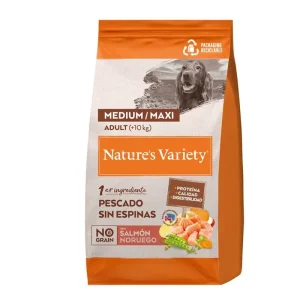 10 kg Variedade Natural Med/Maxi Salmão Norueguês Sem Grãos