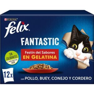 Pack 6 PURINA® FELIX® Fantastic Festin de Sabores en Gelatina 6 x 12 x 85 g(5,83€/pack12sobres)