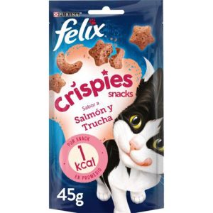 PURINA®  FELIX® Crispies Salmón y Trucha (8x45gr) (1,15€/u)
