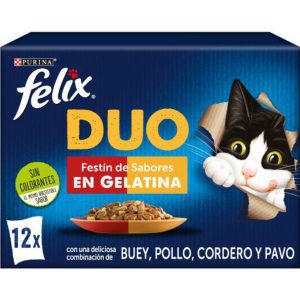 PURINA® FELIX® DUO Festín de Sabores en Gelatina (12x85gr)