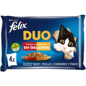 PURINA® FELIX® DUO Festín de Sabores en Gelatina(4x85gr)