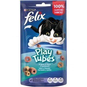 PURINA®  FELIX® Play Tubes Pescado y Gambas al Horno(8x50gr)