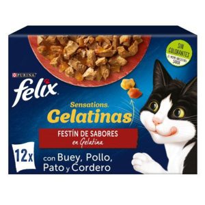 PURINA® FELIX® Sensations Festin de Sabores en Gelatina 6x(12x85gr) (5,50€/pack)