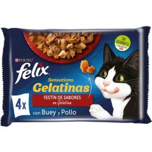 PURINA® FELIX® Sensations Festin de Sabores en Gelatina(4x85gr)