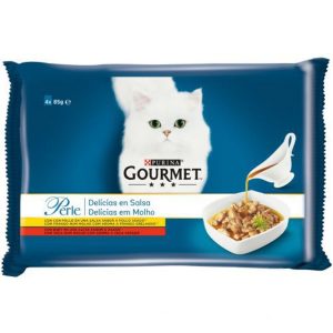 PURINA® GOURMET® Perle Delicias en Salsa Con Pollo y Buey (4x85gr)