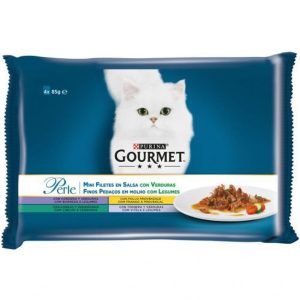 PURINA® GOURMET® Perle Finas Láminas con Verduras(4x85gr)