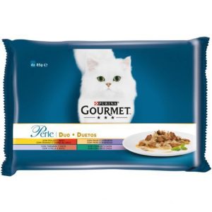 PURINA® GOURMET® Perle Finas Láminas DUO con Carnes Delicadas (4x85gr)