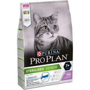 PURINA® PRO PLAN®  Gato Esterilizado 7+ con LONGEVIS Pavo 3 k.